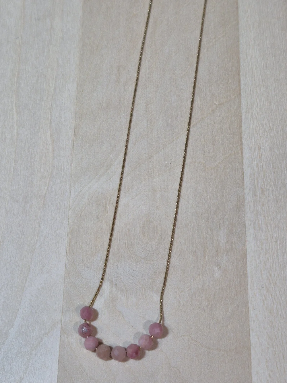 🩷💛NEW🩷💛 PRETTY!! Stsinless Steel Natural Stone Faceted RODOCROSITE Necklace